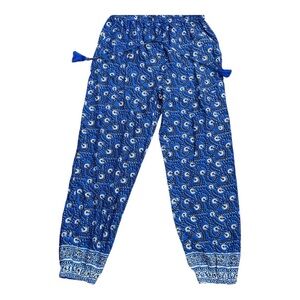 BOG collective floral elastic waist pants with pockets size small bohemian